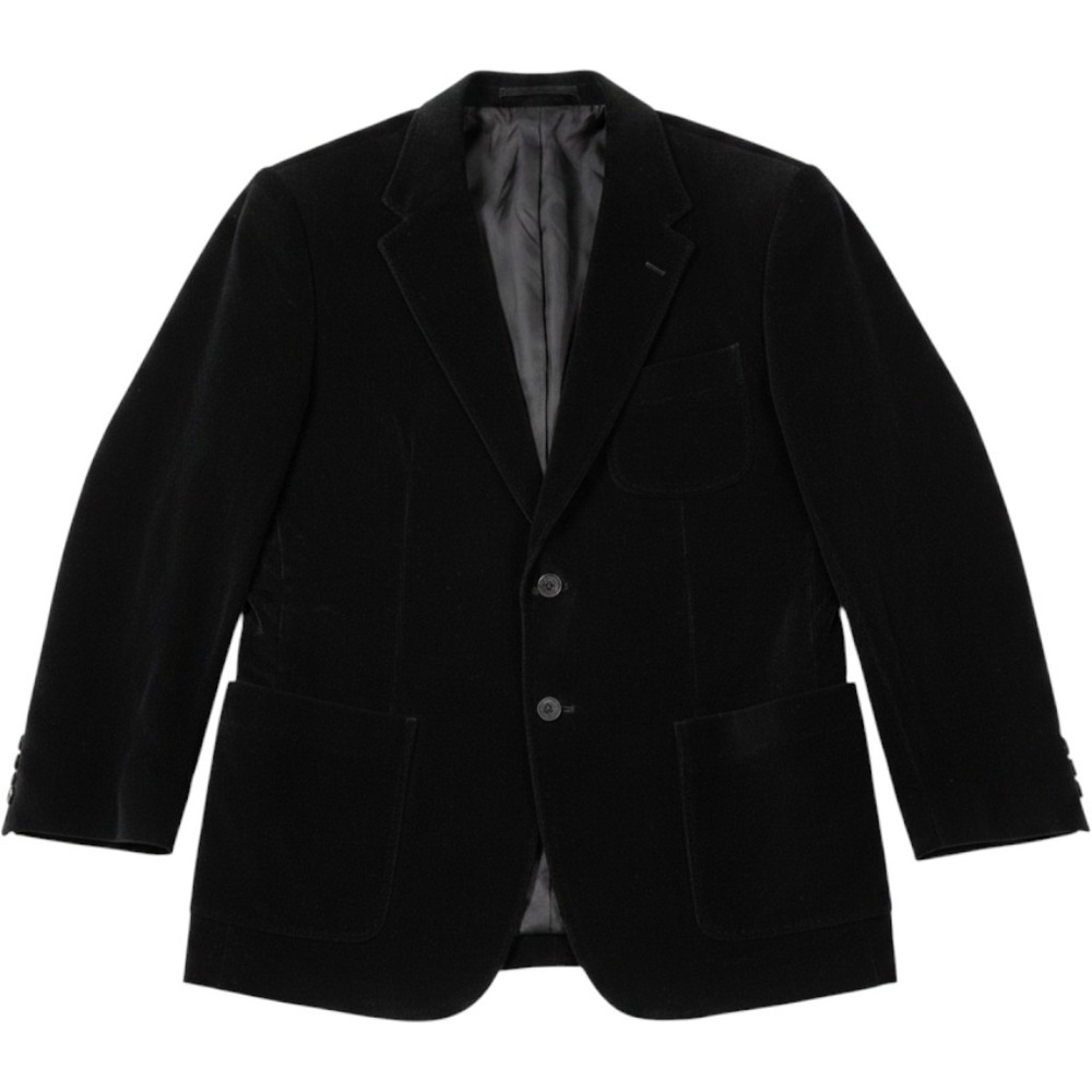 Paul Smith Blazer Mens 42 Black Excellent Corduroy Two Button Patch Pocket